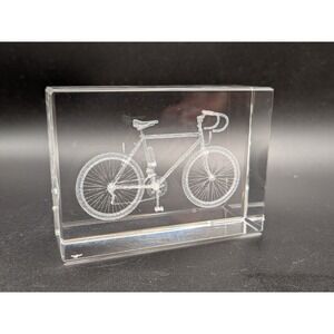 Asfour 30% PBO Crystal Bicycle Cyclist Paperweight 3x2x1